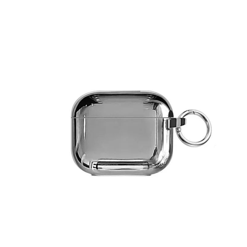 Electroplated Silver AirPods Case - Heart Keyring