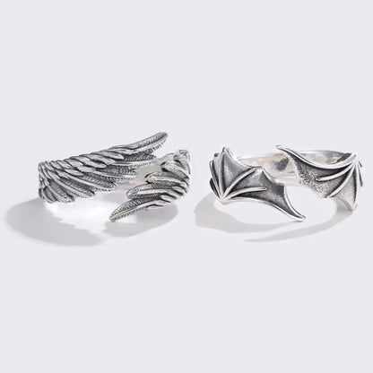 couples rings, angel wing rings, adjustable rings, eye rings, wing rings, couples bands, wing ring, angel rings, jewelry rings, ring bands, demon rings
