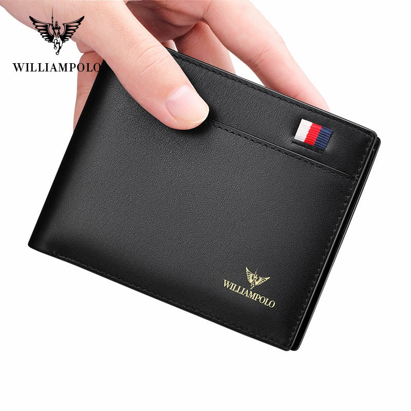 Genuine Leather Men's Bifold Wallet