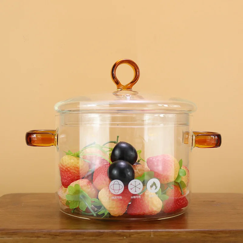 Transparent Soup Pot Heat Resistant Microwave Fire