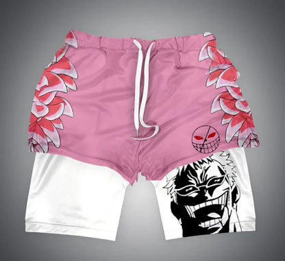 Sportshorts mit Dragon Ball- und One Piece-Anime-Print