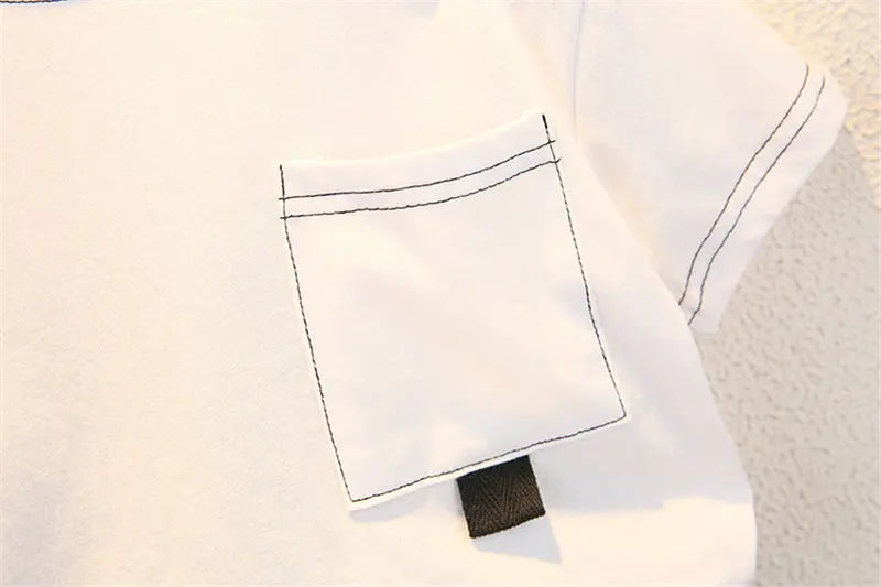 Ensemble 2 pièces pour tout-petits, manches courtes et col rond