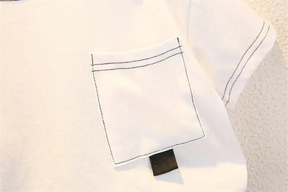 Ensemble 2 pièces pour tout-petits, manches courtes et col rond