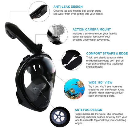 Anti-Fog Full Face Underwater Snorkeling Mask Set