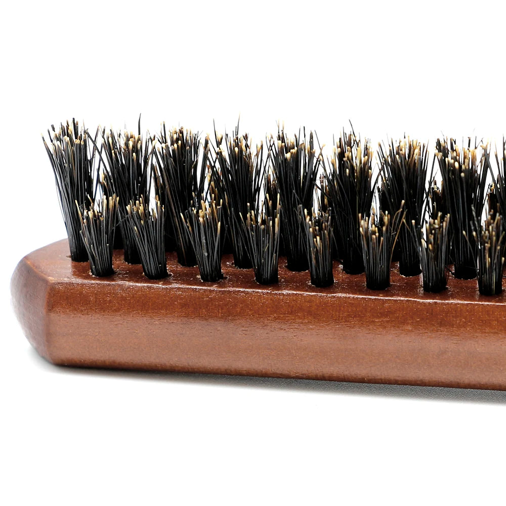 Brosse à cheveux en poils de sanglier avec manche en bois pour le coiffage