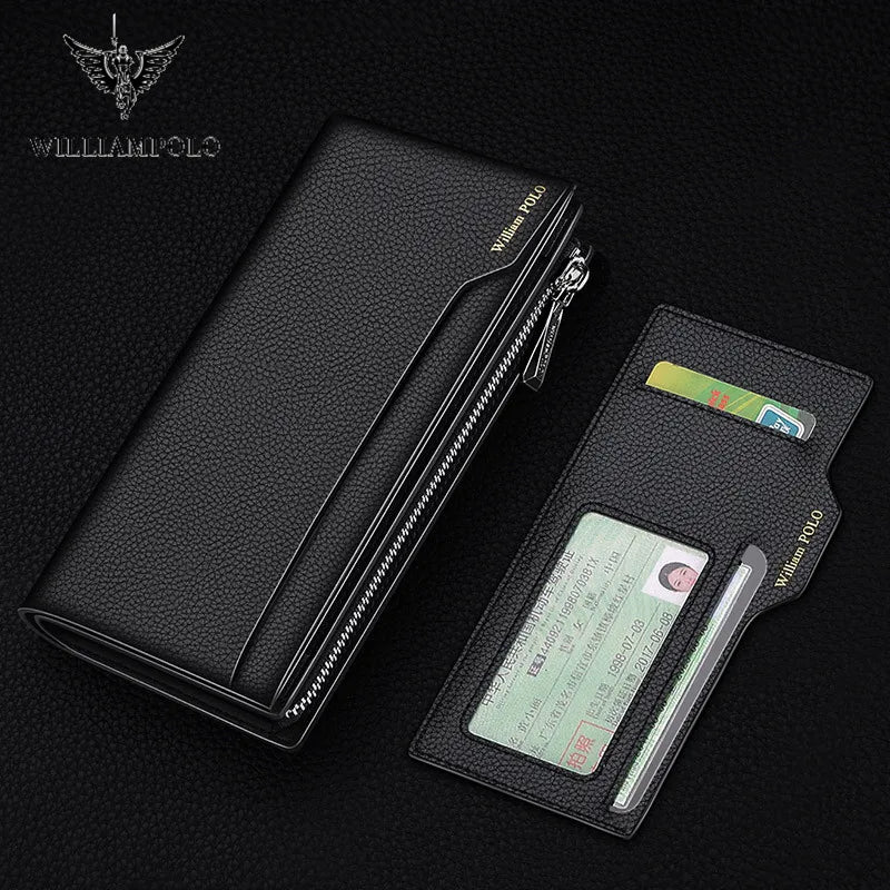 Men's Leather Handbag  Multifunctional Long Card Holder