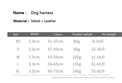 Stylish PU Leather Dog Harness for Walks