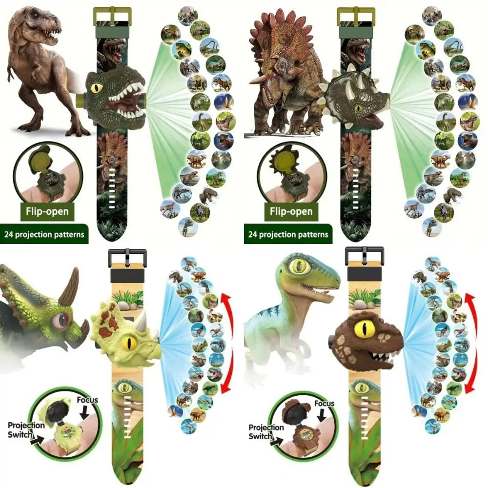 Montre électronique de projection de dinosaures 3D pour enfants