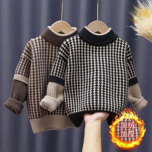 Ensemble pull d'hiver à col roulé pour enfants