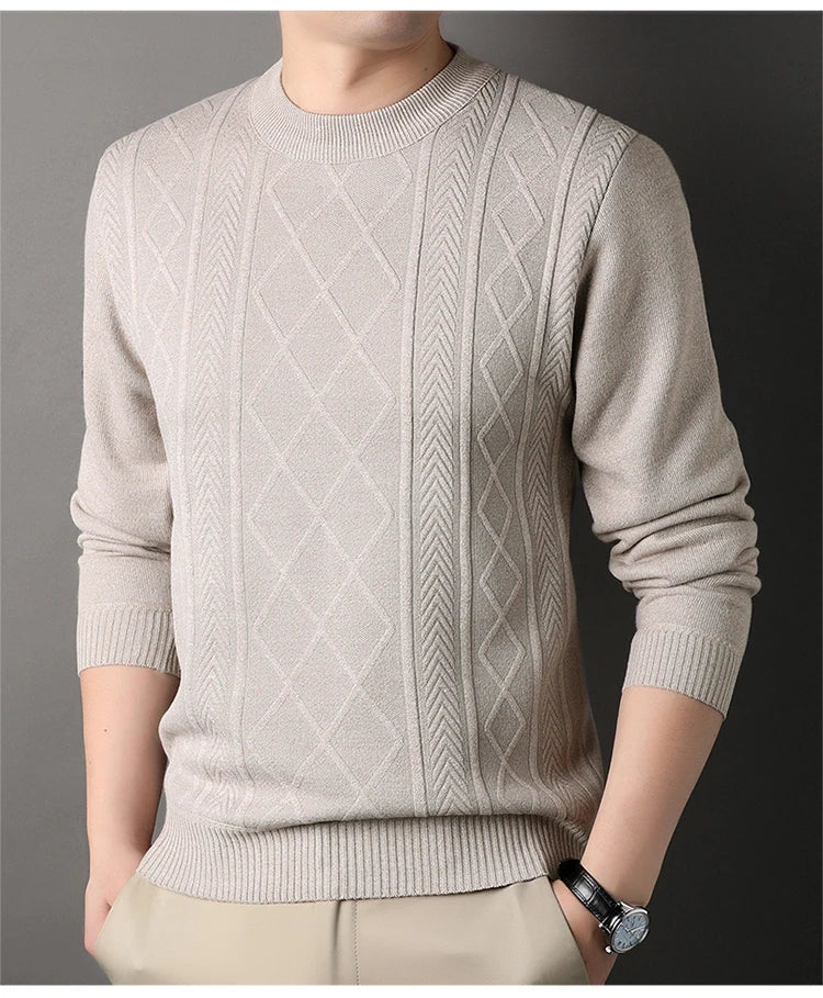 Versatile Men's Knit Pullover Sweater