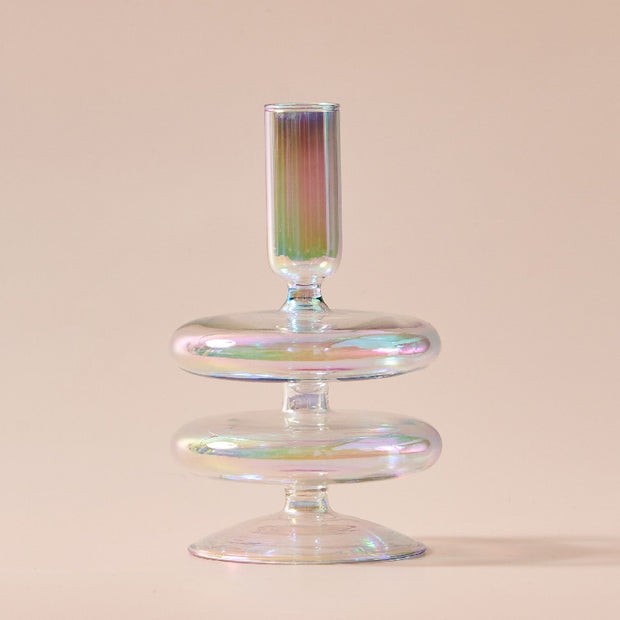 Rainbow Nordic Glass Candle Holders - Iridescent Home Decor