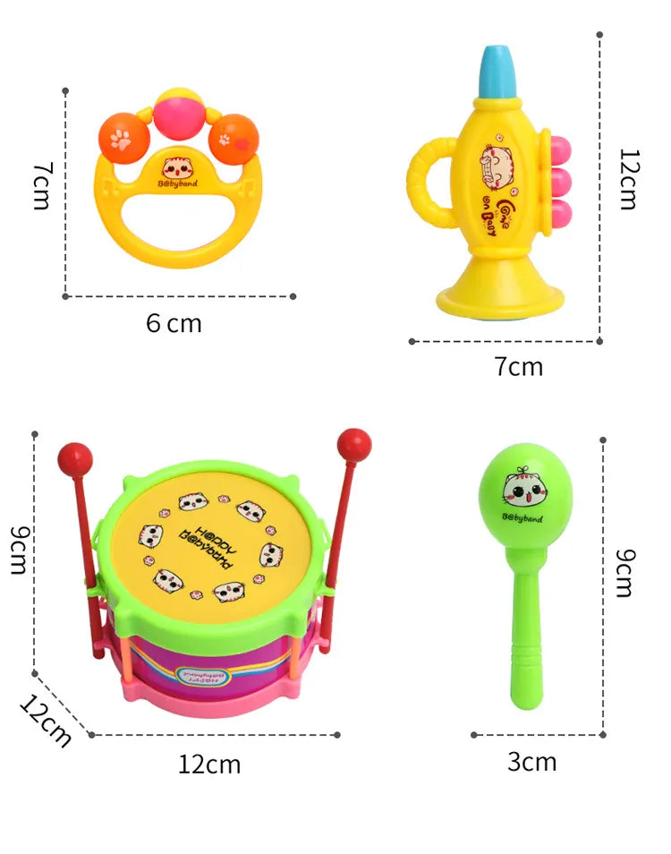 5Pcs/4Pcs Children Drum Trumpet Toy