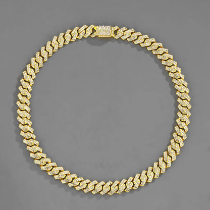 Iced Out Miami Kubanische Gliederkette mit Strasssteinen