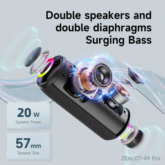 S49 Portable Bluetooth Speaker 20W IPX7