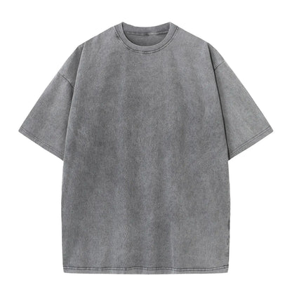 Men's Oversized Ragged Short Sleeve Cotton Round Neck T-shirts