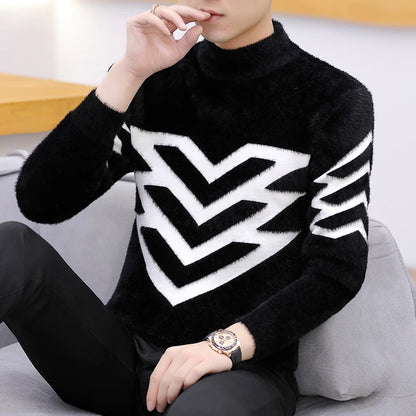 Men Fashion Heavy Knit Turtleneck Sweater