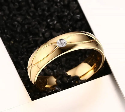 Gold Stainless Steel Wedding Bands for Couple