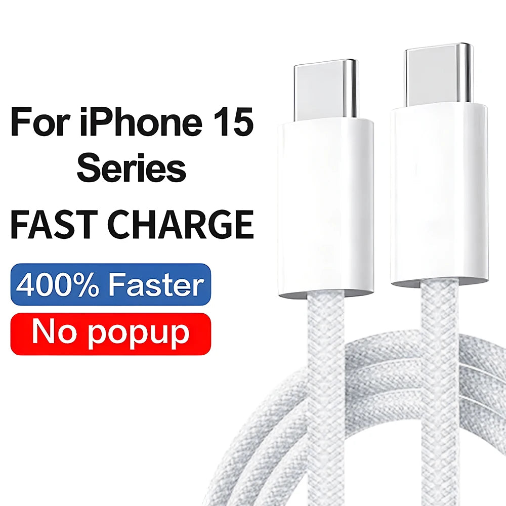 Chargeur rapide PD 30 W : câble USB d'origine Apple pour iPhone 14 à 11 Pro Max