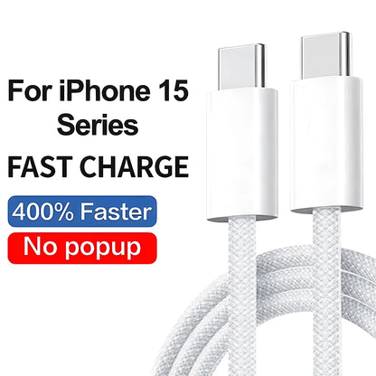 Chargeur rapide PD 30 W : câble USB d'origine Apple pour iPhone 14 à 11 Pro Max