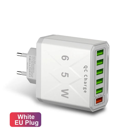 6-Port USB  Fast Charge for All Your Devices