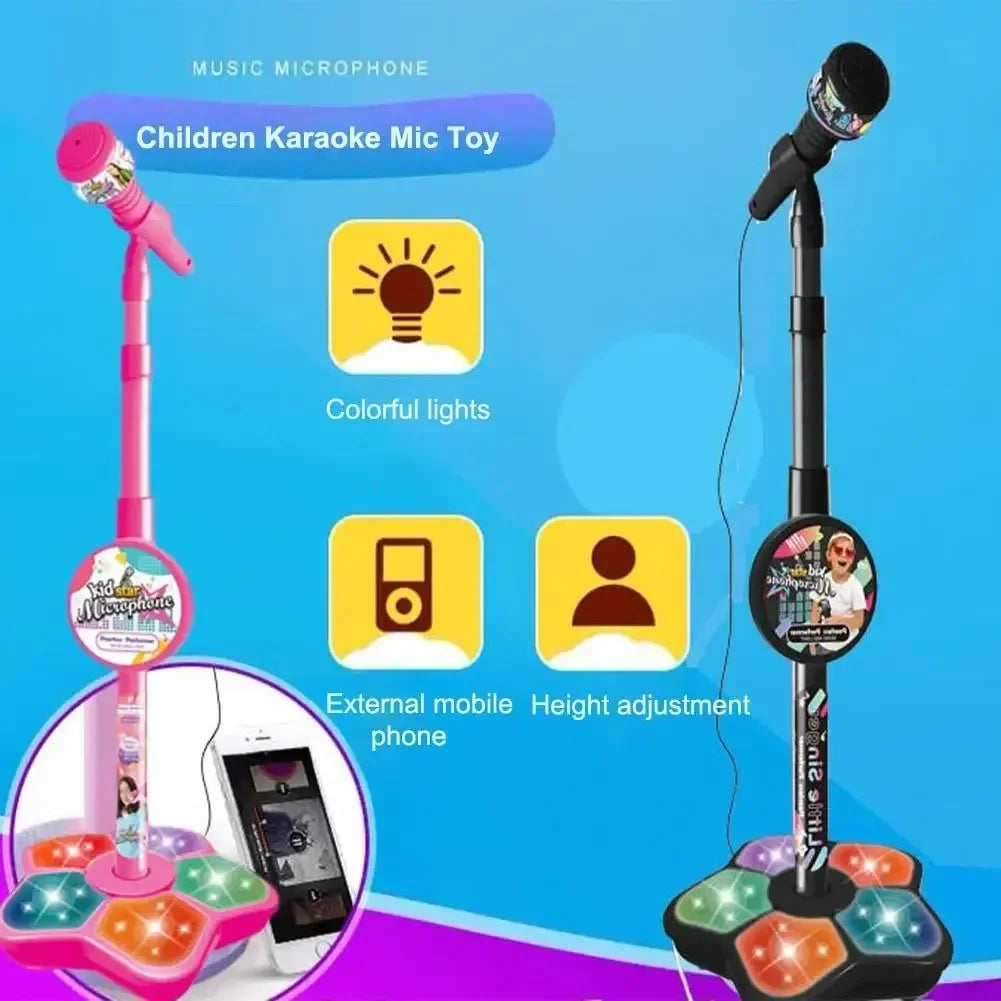 Kids Microphone with Stand Karaoke Music Instrument Educational Brain-Training Toy