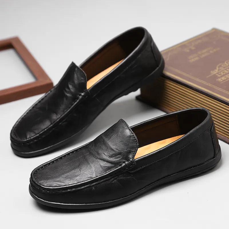 Klassische Komfort-Herren-Loafer aus echtem Leder