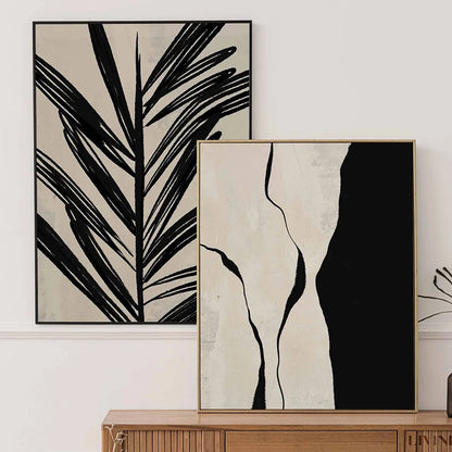 Lot de 2 impressions sur toile abstraites vert émeraude - Art mural foncé 