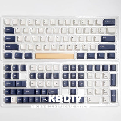 135-Key Double Shot Keycaps - White/Blue