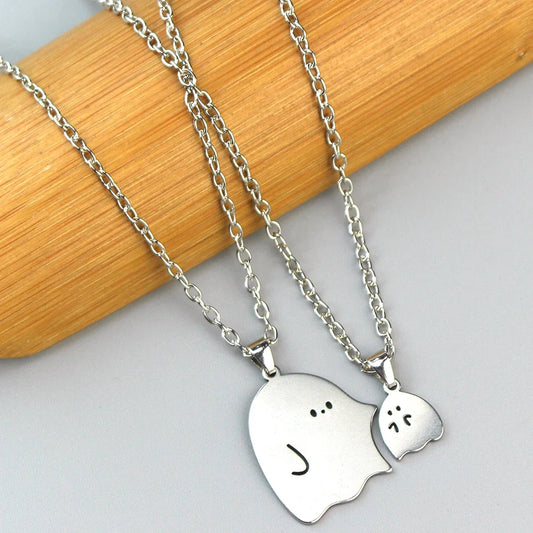 Adorable Ghost Couple Pendant Necklaces