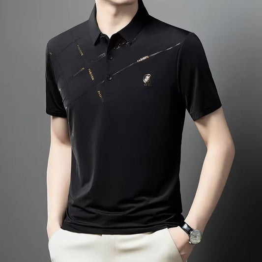 T-shirt long de créateur à rayures pour hommes