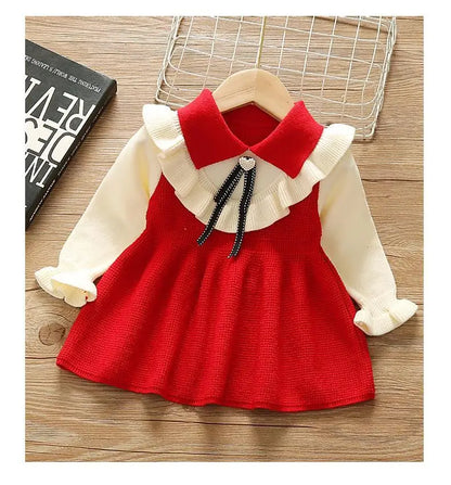 Winter Knitted Dress for Baby Girls