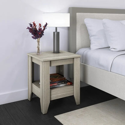 Modern White 2-Tier End Table