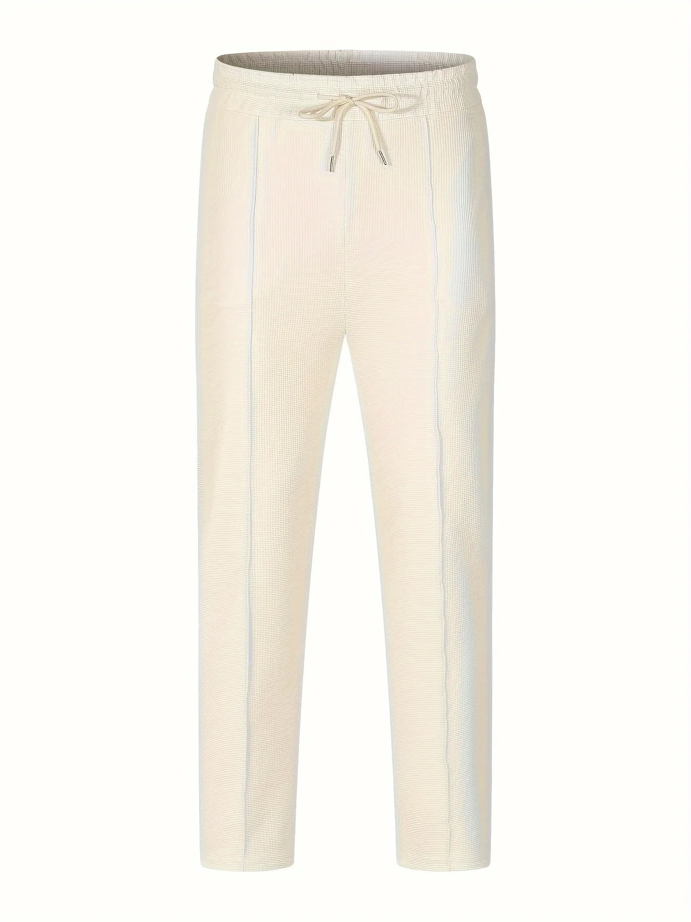 High Waist Men's Waffle Suit Pants