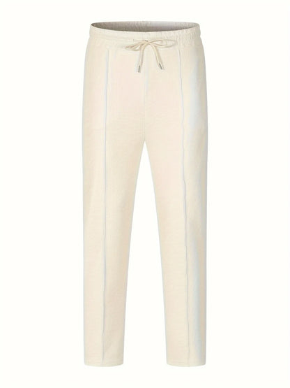 High Waist Men's Waffle Suit Pants