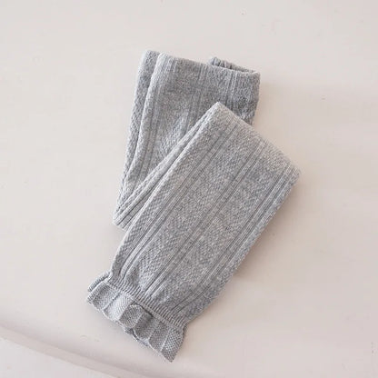 Leggings chauds en coton pour filles - Motif floral en dentelle 