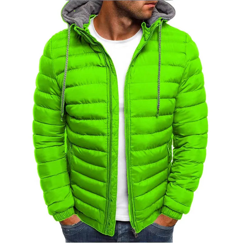 Men's Thick Warm Long Seleve Hooded Winter Zipper Jackets
