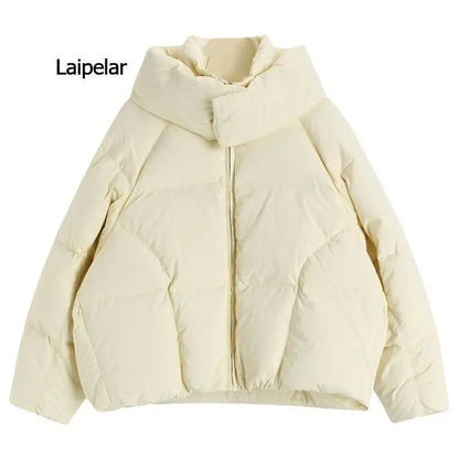 Korean Fluffy Hooded Bread Down Jacket