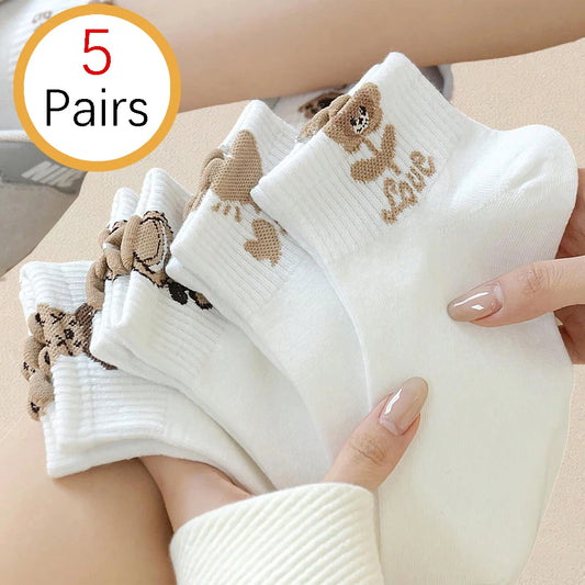 Women's Breathable Teddy Bear Ankle Socks