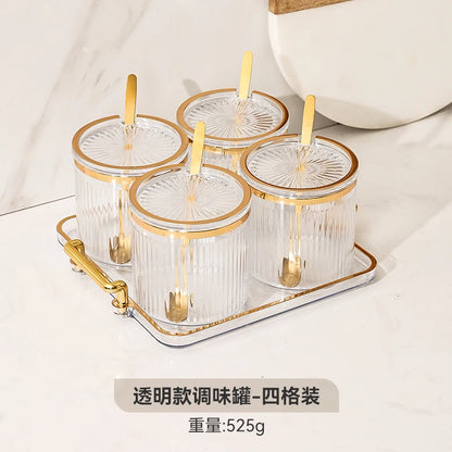 European Acrylic Striped Seasoning Jar Set