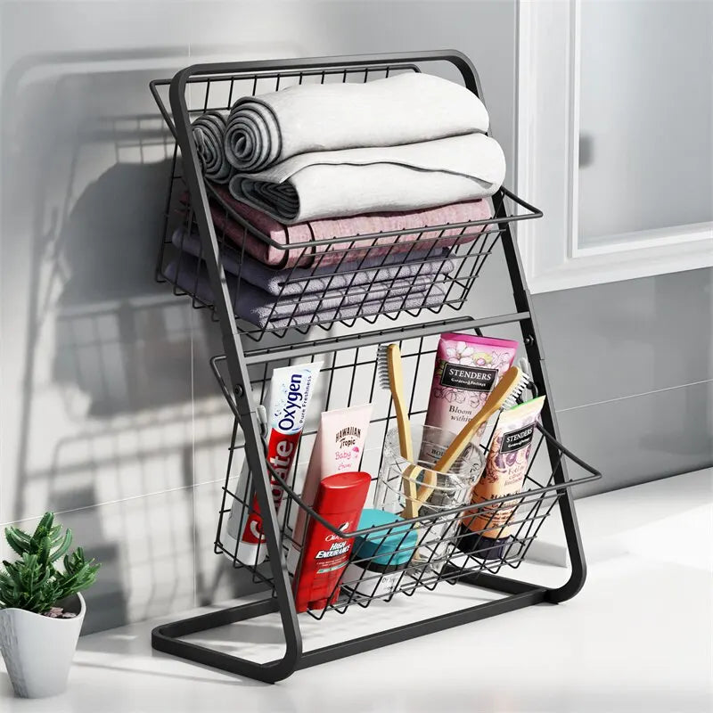 Double Layer Removable Kitchen Organizer Shelf