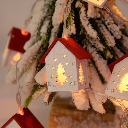 Wooden House LED Christmas Ornament