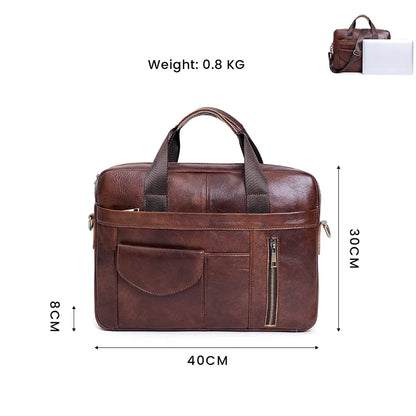 Retro Genuine Leather Laptop Briefcase