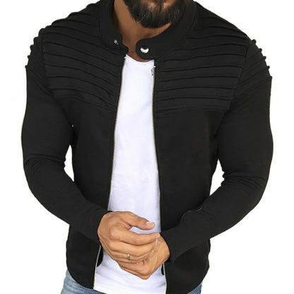 Veste noire à col entièrement zippé pour homme