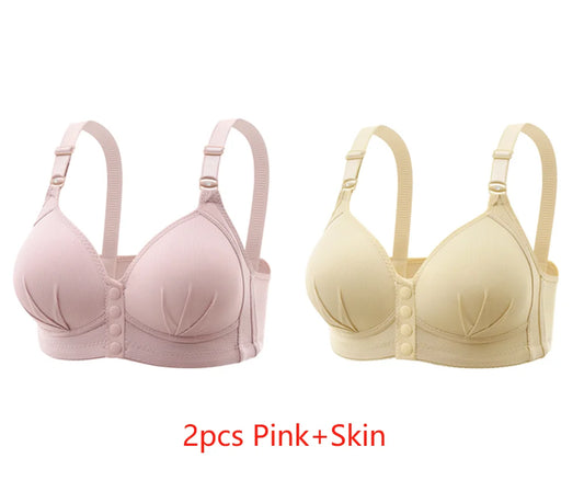 Women's Front Buckle Sexy Push-Up Bra Adjustable Thin Cup Breathable Comfortable Underwear