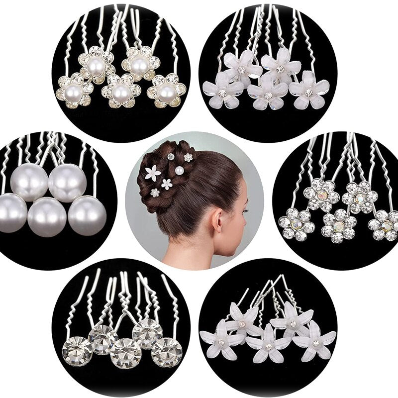 Elegant Pearl Hairpins Set - 20pcs