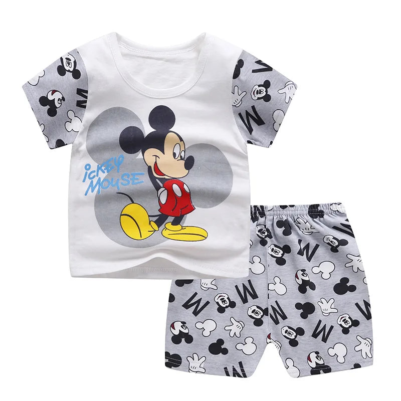 Mickey Baby Sommer-Trainingsanzug-Set – T-Shirt und Shorts