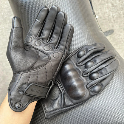 Motorcycle Leather Gloves - Winter Protection