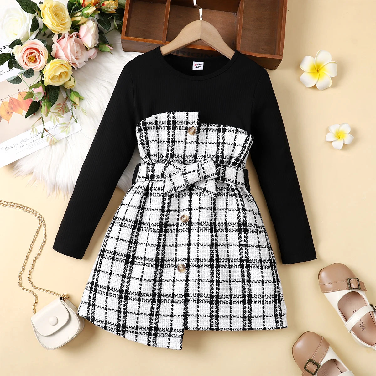 Irregular Long-sleeve Girl's Dress