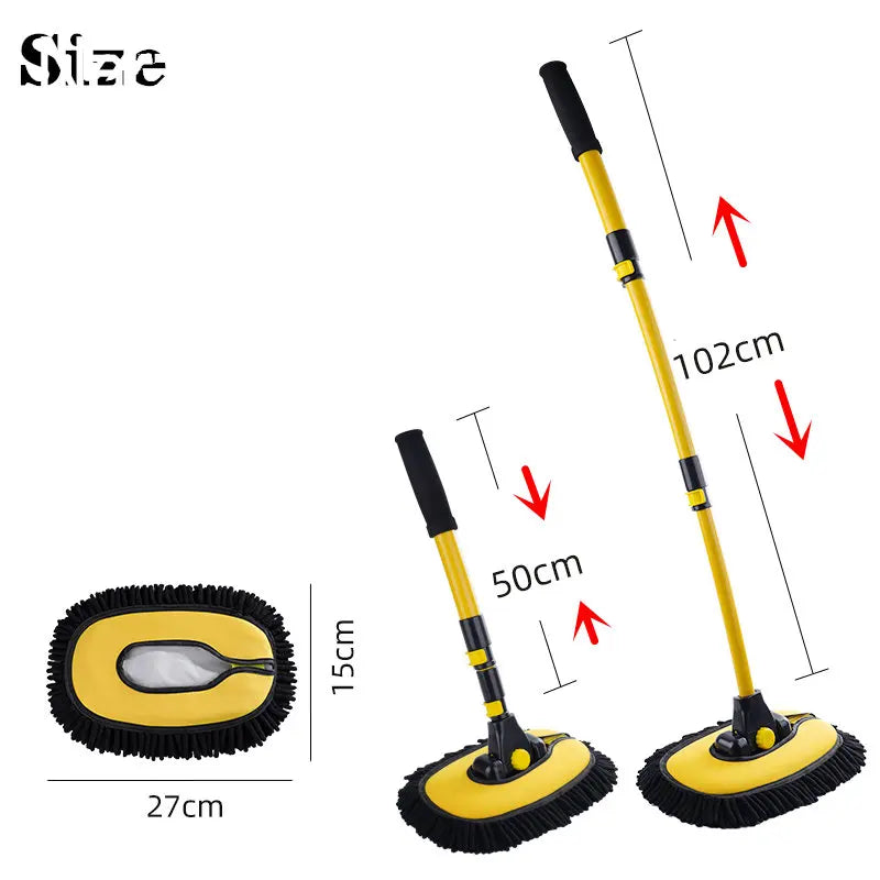 Telescoping Car Wash Mop with Retractable Bent Handle