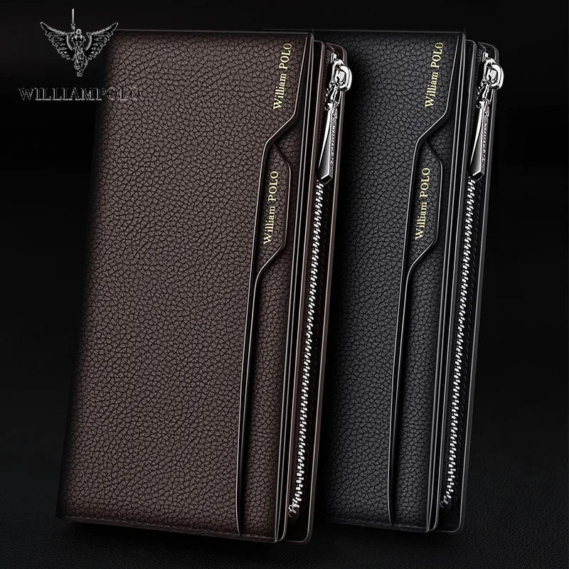 Men's Leather Handbag  Multifunctional Long Card Holder